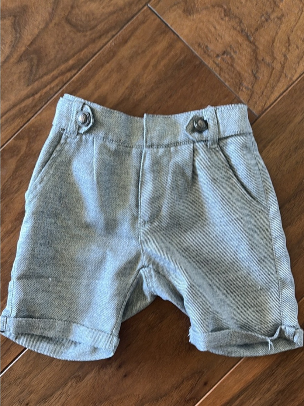 Melange grey tweed Rolled Hem Kids Shorts